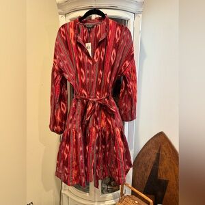 Classic Lauren Ralph Lauren Red and Teal Patterned Dress. Beautiful size 6 nwt